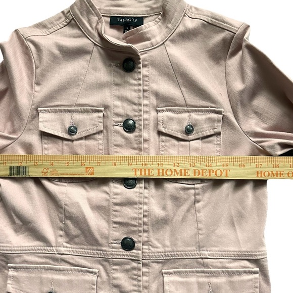 Talbots Blush Pink Utility Jacket Womens Small Military Safari Stretch Coat - Picture 4 of 9